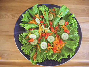 Vegetable and chef salad